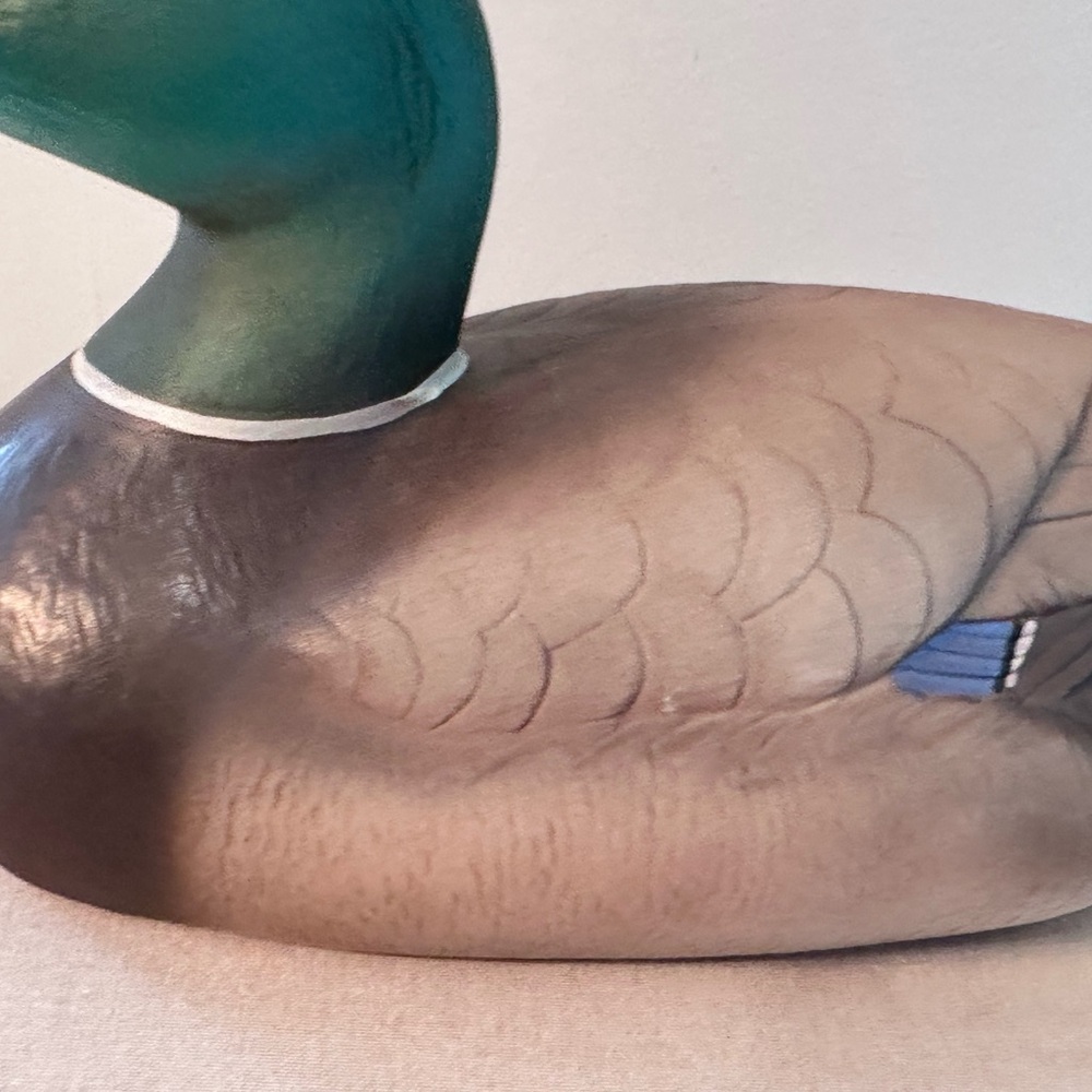 Handcrafted Ceramic Mallard Duck Sculpture - Green and Brown - Picture 5 of 13